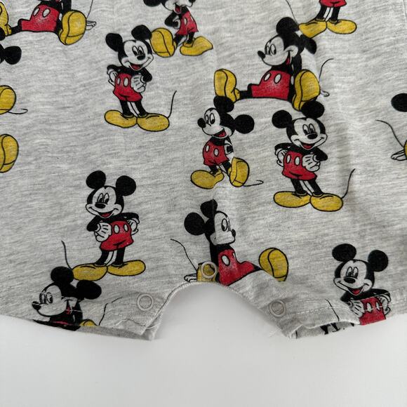 Disney Baby Mikey Mouse Short Sleeve Snap Grey Romper 18 Months - Picture 4 of 6